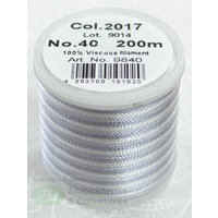 Madeira Rayon 40 OMBRE #2017 GREYS 200m Machine Embroidery Thread