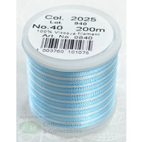 Madeira Rayon 40 OMBRE #2025 LIGHT BLUES 200m Machine Embroidery Thread