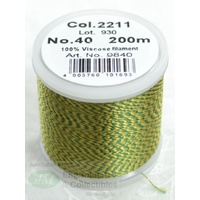 Madeira Rayon 40 MELANGE #2211 GREEN GOLD 200m Machine Embroidery Thread
