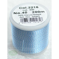 Madeira Rayon 40 MELANGE #2216 BLUE SILVER 200m Machine Embroidery Thread