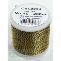 Madeira Rayon 40 MELANGE #2224 BLACK GOLD 200m Machine Embroidery Thread