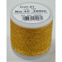 Madeira Metallic 40 #21 Gold Meda 200m Machine Embroidery Thread