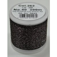 Madeira Metallic 40 #262 Carbon 200m Machine Embroidery Thread