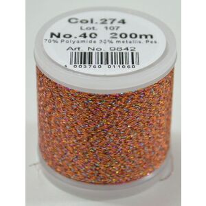 Madeira Metallic 40 #274 Coral Fish 200m Machine Embroidery Thread