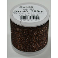 Madeira Metallic 40 #30 Bronze 200m Machine Embroidery Thread