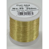 Madeira Metallic 40 #304 Gold Nugget 200m Machine Embroidery Thread