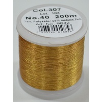 Madeira Metallic 40 #307 Fine Gold 200m Machine Embroidery Thread
