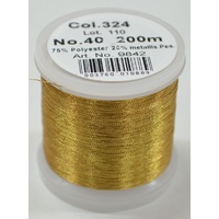 Madeira Metallic 40 #324 Antique Gold 200m Machine Embroidery Thread