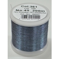 Madeira Metallic 40 #361 Pewter 200m Machine Embroidery Thread