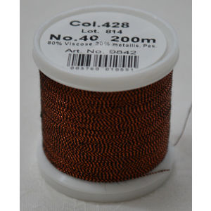 Madeira Metallic 40 #428 Copper 200m Machine Embroidery Thread