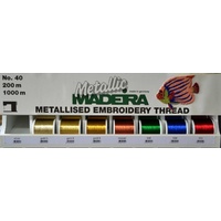 Madeira Metallic 40 Machine Embroidery Thread 1000m Spools, Select Colour