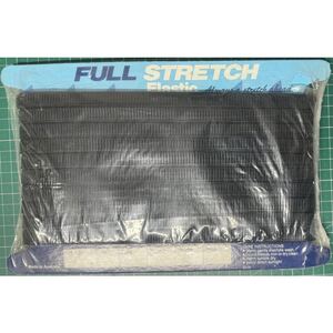 Full Stretch 12mm Ribbed Elastic BLACK 25m Card
