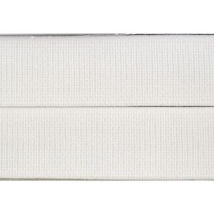 WHITE 25mm Heavy Woven (High Density) Non-Roll Elastic, Per Metre