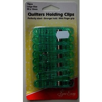 Sew Easy Quilters Holding Clips, Large Size, 15 Pcs, 55 x 12mm, Stronger Hold with Finger Grip