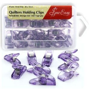 Sew Easy Quilters Holding Clips, Small Size, 45 Pcs, 26 x 10mm, Strong Hold