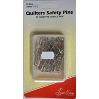 Sew Easy Quilters Safety Pins, 30mm (1 1/4&quot;), 70 pins, In Handy Re-Usable Box