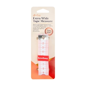 Sew Easy Quilters Tape Measure, Extra Long, Extra Wide, 120" / 300cm, Ideal For Quilting