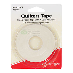 Sew Easy Quilters Tape 1/4&quot; (6mm) x 30 Yards, Single Faced