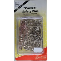 Sew Easy Curved Safety Pins 38mm 150pcs Hardened &amp; Tempered Quilters Safety Pins