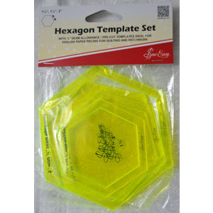 Sew Easy Hexagon Template Set, 1 1/4&quot;, 1 1/2&quot;, 2&quot; Inner &amp; Outer, 6 Piece Set