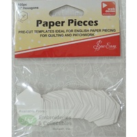 Sew easy Paper Hexagon Pieces 1/2&quot;, Packet of 100