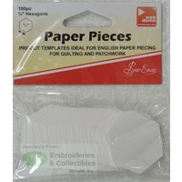 Sew easy Paper Hexagon Pieces 3/4&quot;, Packet of 100