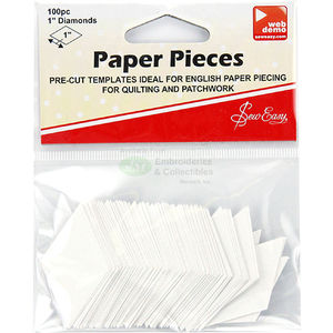 Sew easy Paper Diamond Pieces 1&quot;, Packet of 100