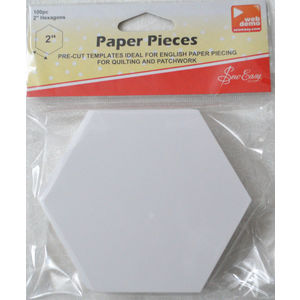 Sew Easy Paper Hexagon Pieces 2&quot;, Packet of 100