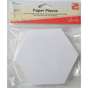 Sew Easy Paper Hexagon Pieces 2.5&quot;, Packet of 100