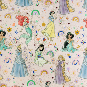 Minky Metallic Disney Princesses 100% Polyester Fabric, 148cm wide FAB.MM04