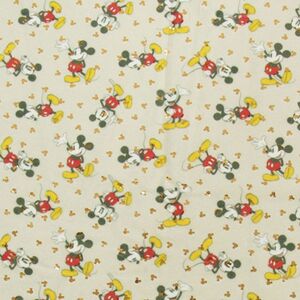 Minky Metallic Disney&#39;s Mickey Beige 100% Polyester Fabric, 148cm wide FAB.MM05