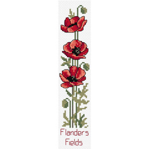 Country Threads FLANDERS POPPIES Book Mark Cross Stitch Kit #FJ-012