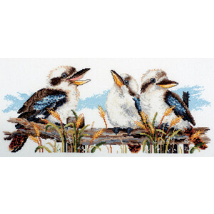 Country Threads Kookaburra Line-Up Cross Stitch Kit 20 x 44cm 14ct Aida #FJ-1012