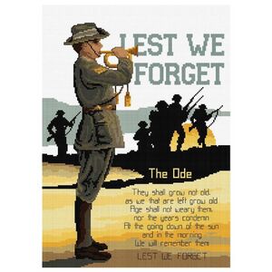 Country Threads LEST WE FORGET Counted Cross Stitch Kit, 24.5 x 34.5cm, FJ-1051