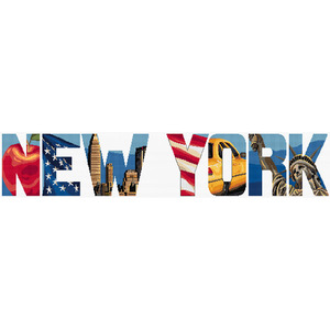 NEW YORK Country Threads Cross Stitch Kit, 16.5 x 83cm, FJ-1077