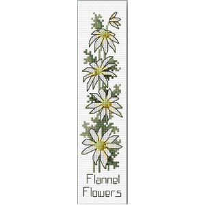 Country Threads FLANNEL FLOWERS Bookmark Counted Cross Stitch Kit 4cm x 20cm