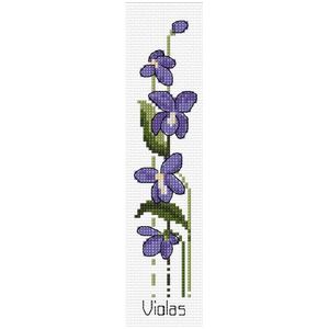 Country Threads VIOLAS Bookmark Counted Cross Stitch Kit 4cm x 20cm FJ.1015