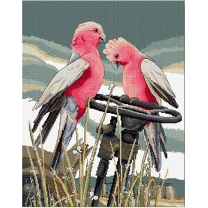Country Threads PERCHING PAIR GALAHS Counted Cross Stitch Kit 34x44cm
