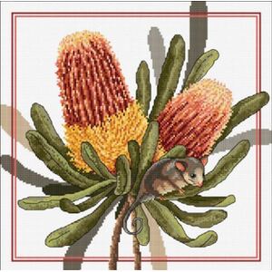 Country Threads Banksias &amp; Pigmy Possum Counted Cross Stitch Kit 30x30cm