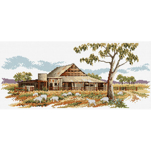 The Woolshed Counted Cross Stitch Chart by Country Threads FJP-1003