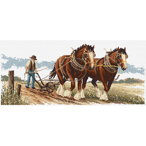 Clydesdales Counted Cross Stitch Chart by Country Threads FJP1019
