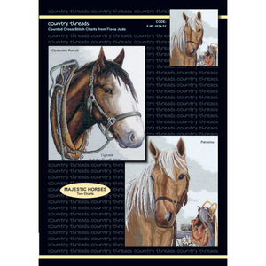 Majestic Horses Cross Stitch Charts by Country Threads - Chart, 14ct Aida &amp; Threads