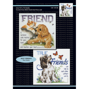 Best Friends Cross Stitch Charts by Country Threads, True Friends &amp; A Friend FJP-107-08