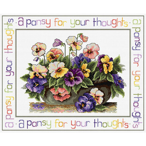 Pansy Thoughts Counted Cross Stitch Chart by Country Threads FJP-2008