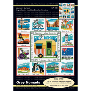 Grey Nomads Counted Cross Stitch Chart by Country Threads FJP-4022