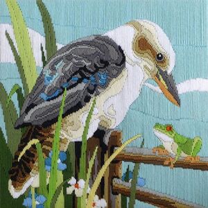 Country Threads KOOKABURRA WITH FROG Longstitch Kit FLS-5009 30x30cm