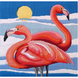 Country Threads FLAMINGOS Longstitch Kit FLS-5014 30cm x 30cm