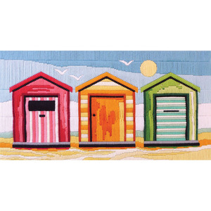 Country Threads BEACH HUTS Longstitch Kit FLS-5016 28cm x 53cm