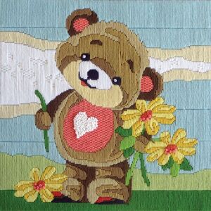 Country Threads TEDDY&#39;S BOUQUET Longstitch Kit FLS-5018, 30cm x 30cm