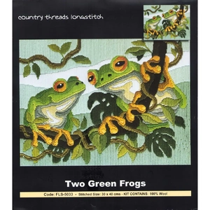 Country Threads TWO GREEN FROGS Long stitch Kit FLS-5033 30cm x 40cm